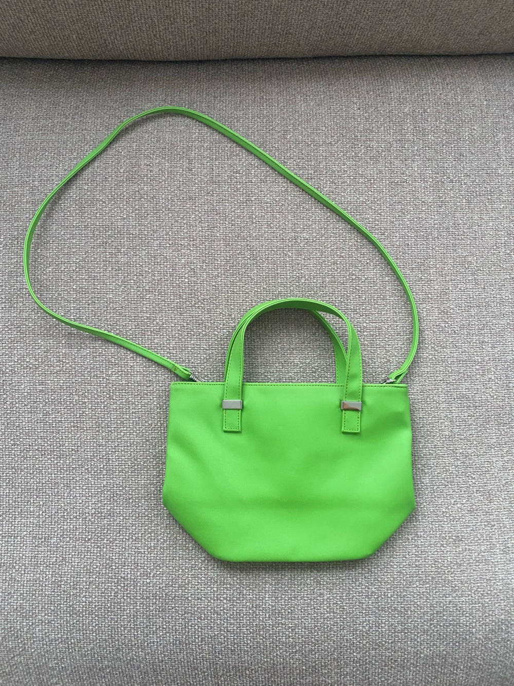 Amanda Smith Lime Green Mini Tote with Crossbody Strap